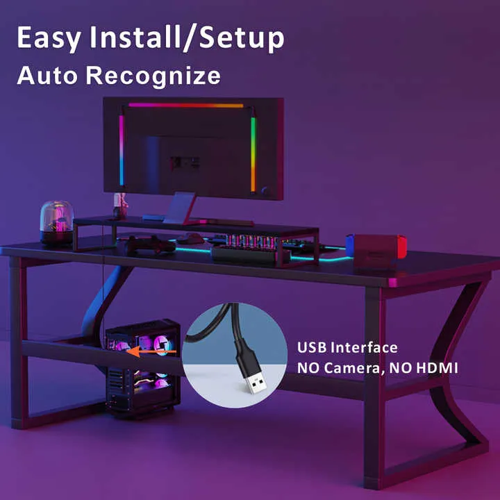 شريط إضاءة محيطية غامرة بمنفذ USB 5V Sync LED للغرفة 5V USB Sync LED Room Ambient Lighting Strip