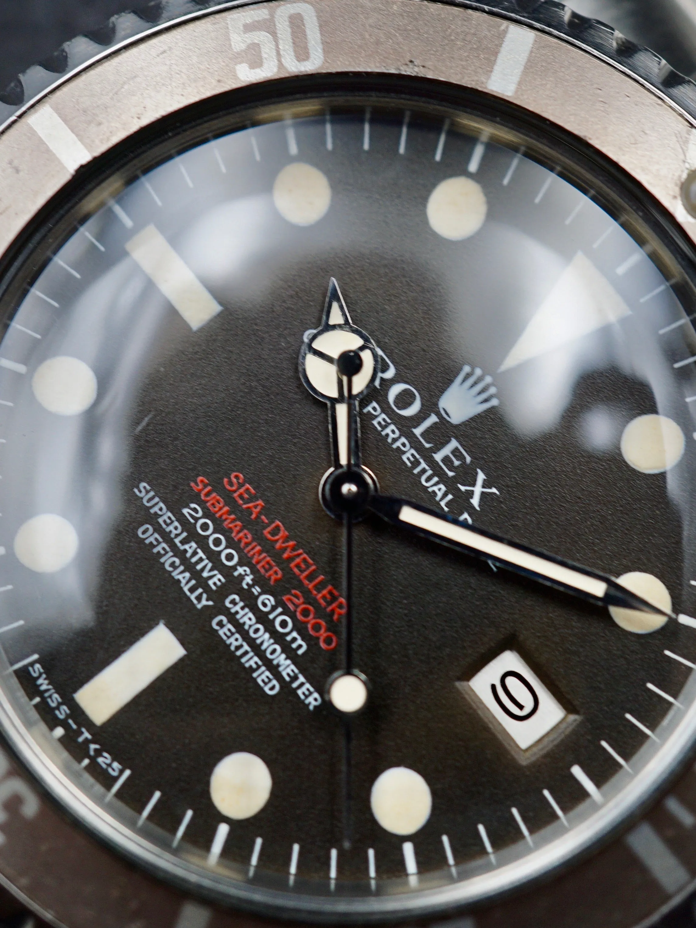 1967 Tropical Dial Rolex Double Red Sea Dweller 1665 "Thin Case" with Mk II