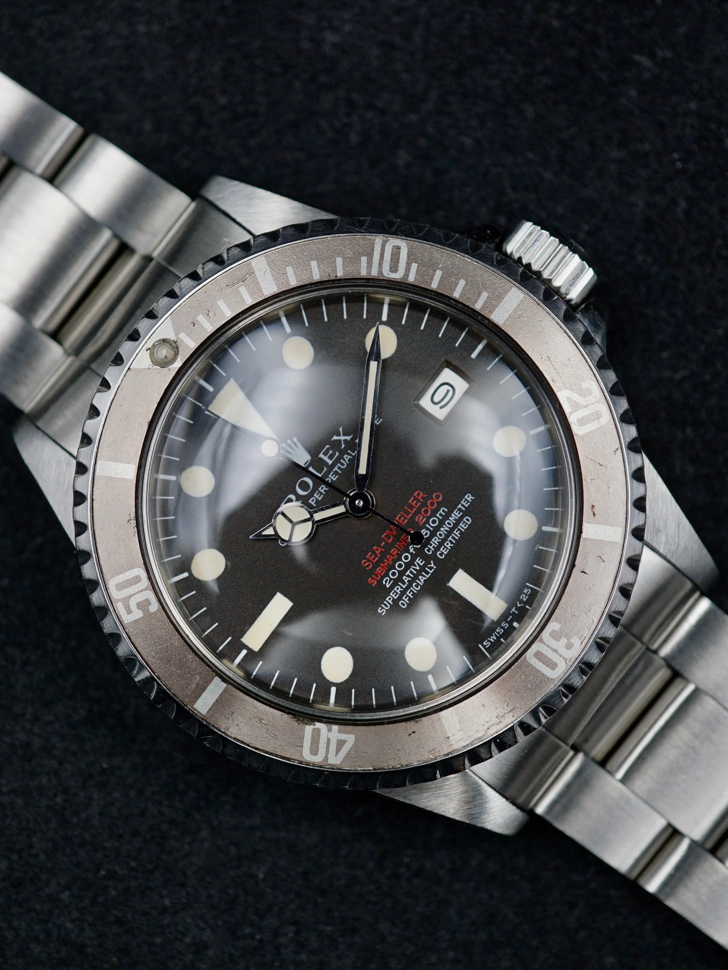 1967 Tropical Dial Rolex Double Red Sea Dweller 1665 "Thin Case" with Mk II