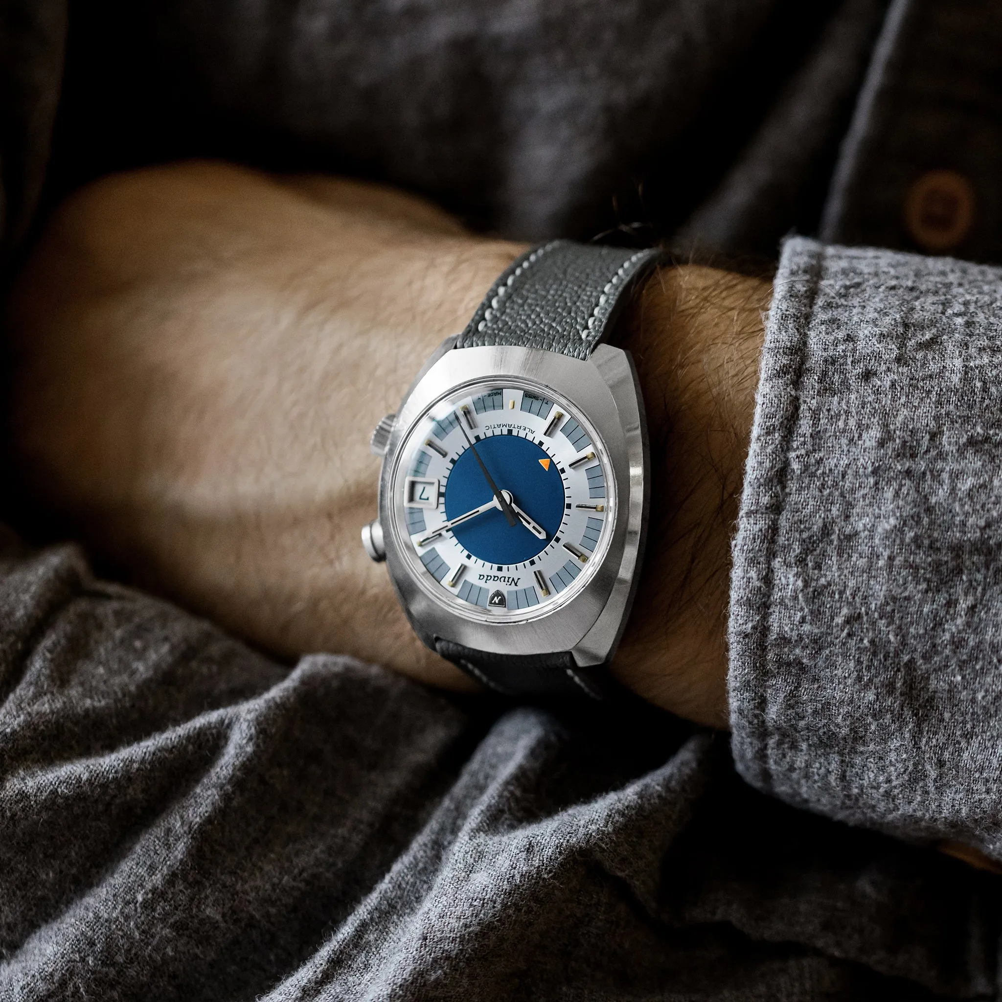 1970s Nivada Alertamatic Ref. 9751 In Stainless Steel