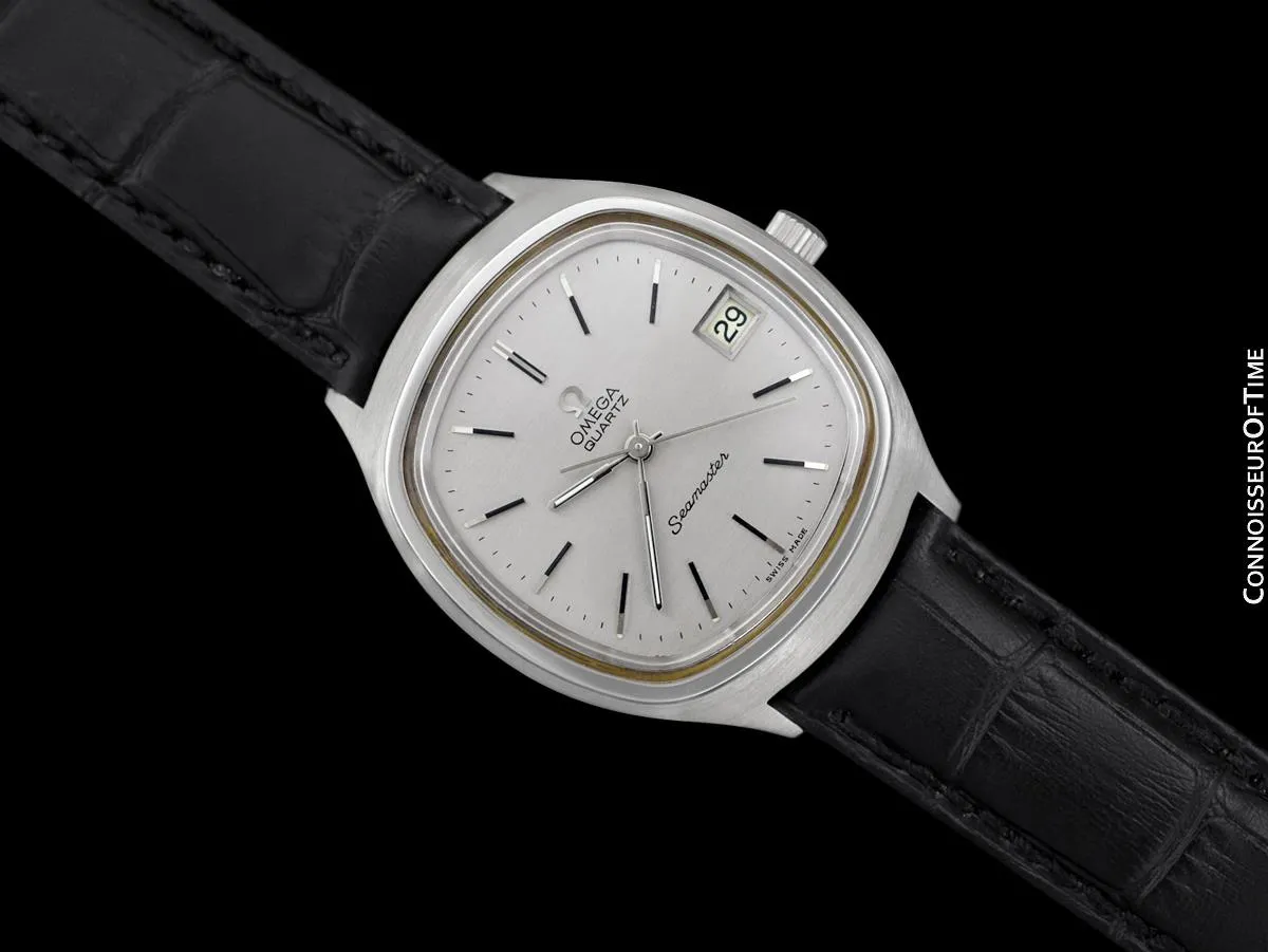 1978 Omega Seamaster Large Vintage Mens Quartz Stainless Steel Watch with Date