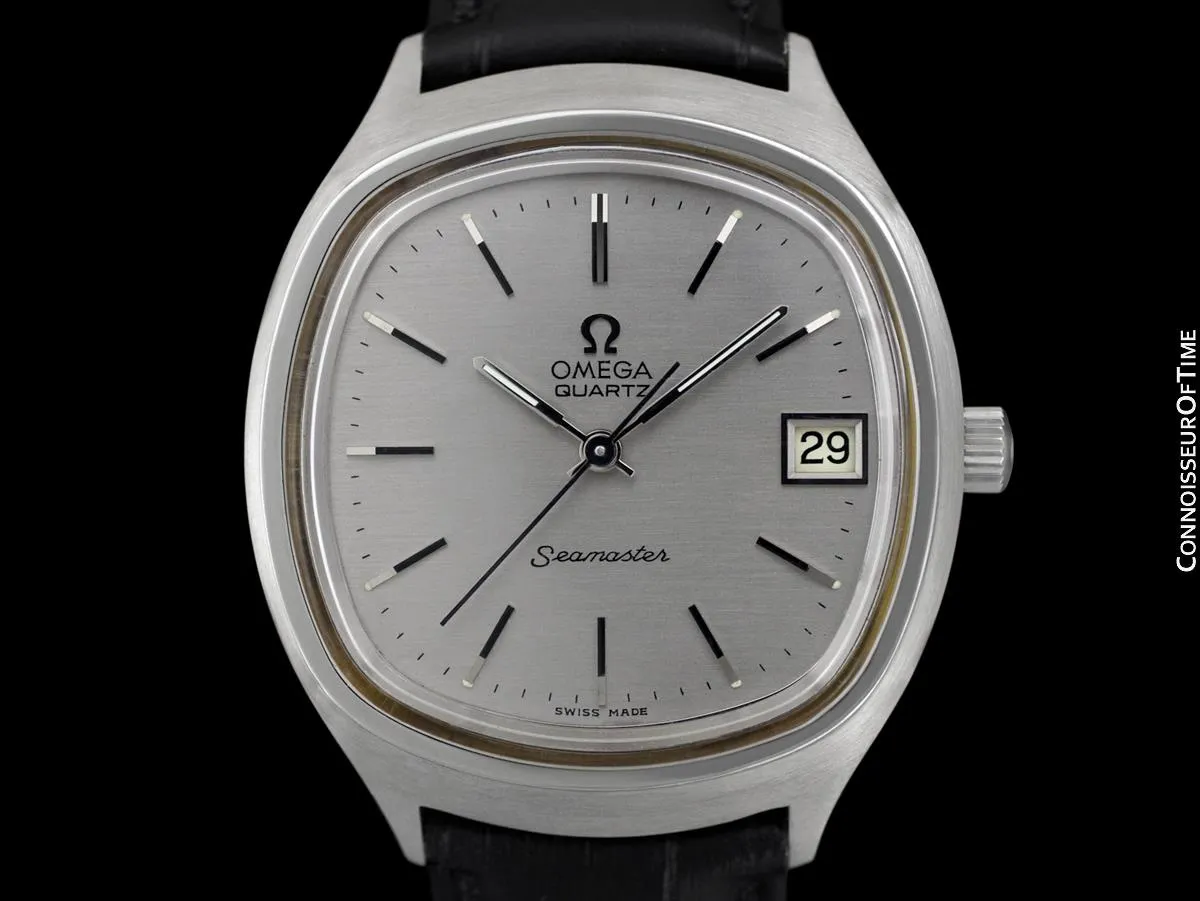 1978 Omega Seamaster Large Vintage Mens Quartz Stainless Steel Watch with Date