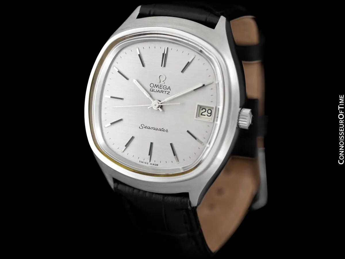 1978 Omega Seamaster Large Vintage Mens Quartz Stainless Steel Watch with Date