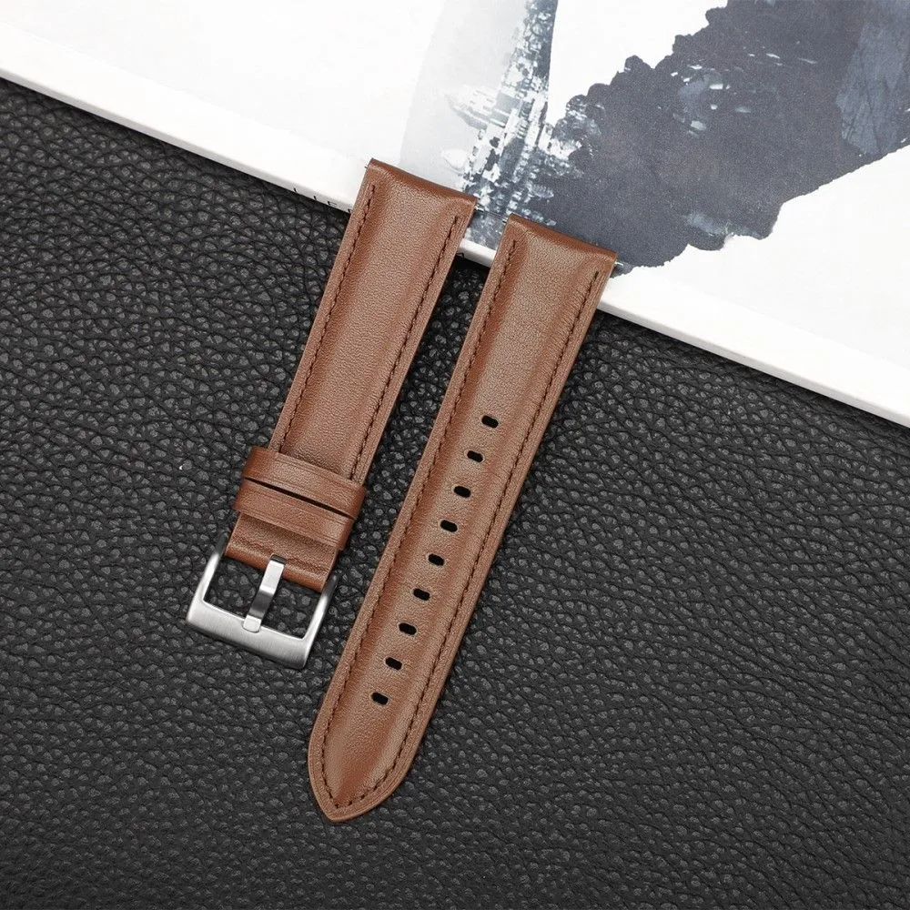 20mm Universal cowhide leather watch strap - Brown