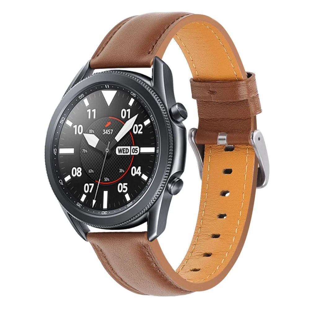 20mm Universal cowhide leather watch strap - Brown