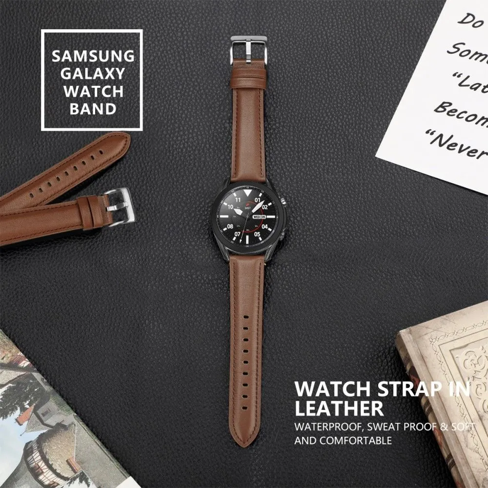 20mm Universal cowhide leather watch strap - Brown