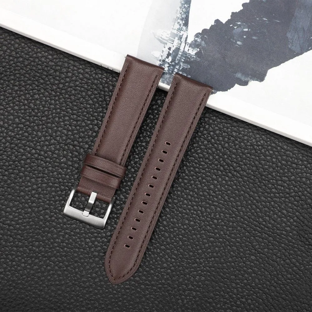 20mm Universal cowhide leather watch strap - Coffee