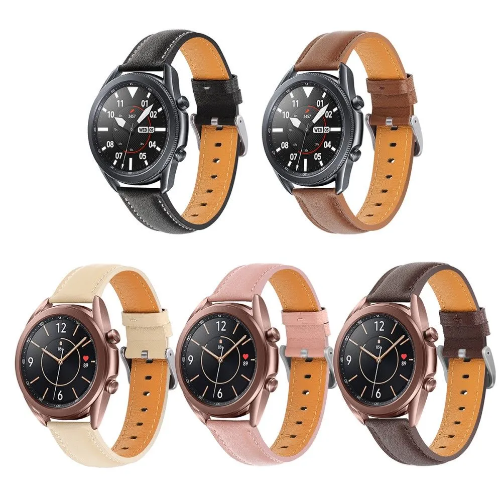20mm Universal cowhide leather watch strap - Coffee