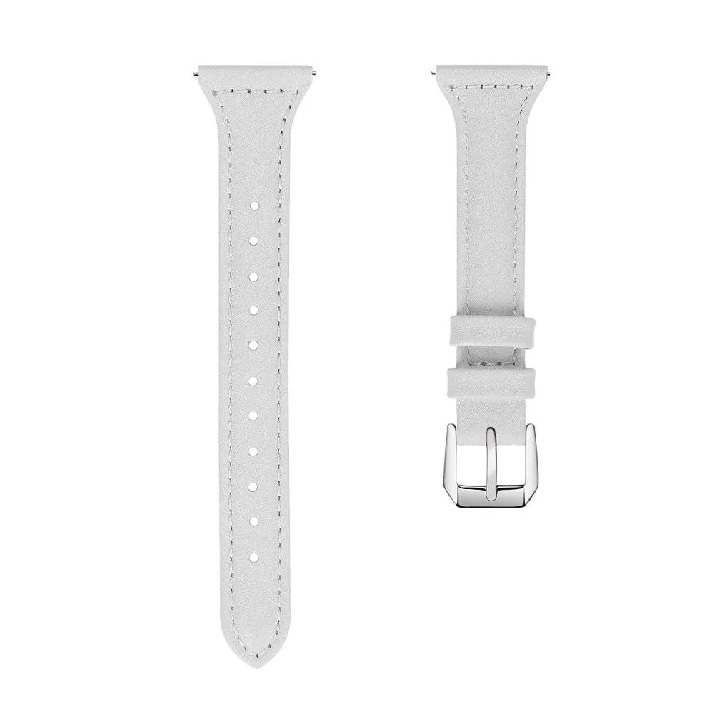 20mm Universal simple genuine leather watch strap with - White