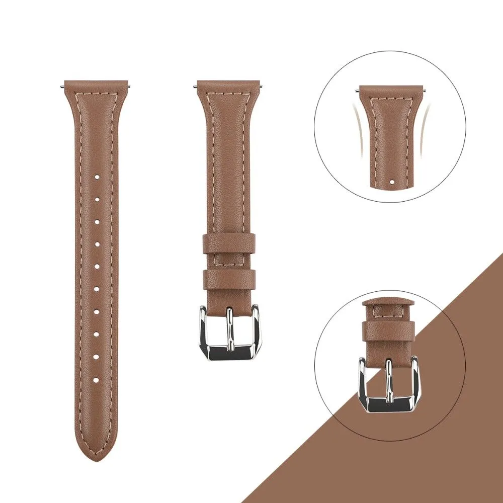22mm Universal simple genuine leather watch strap with - Coffee