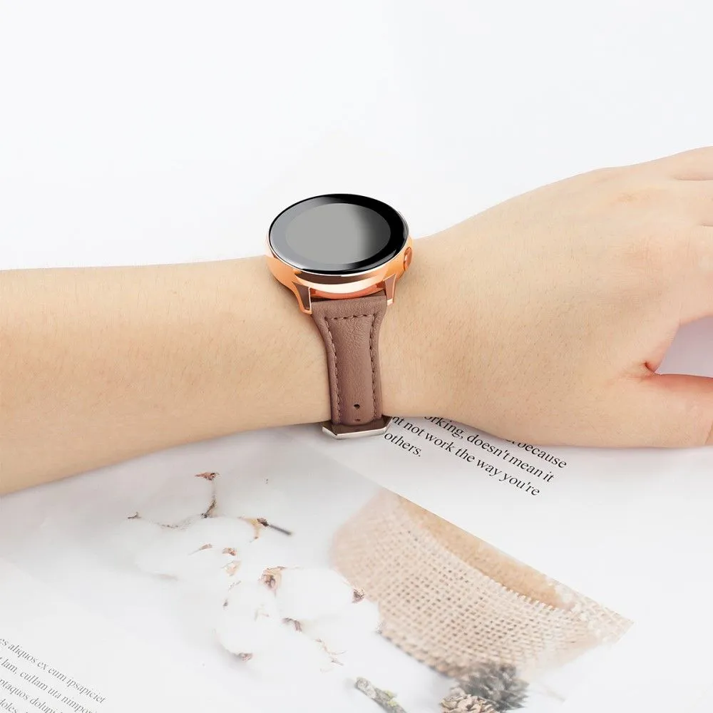22mm Universal simple genuine leather watch strap with - Coffee