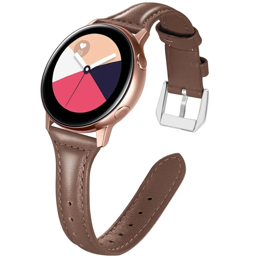 22mm Universal simple genuine leather watch strap with - Coffee