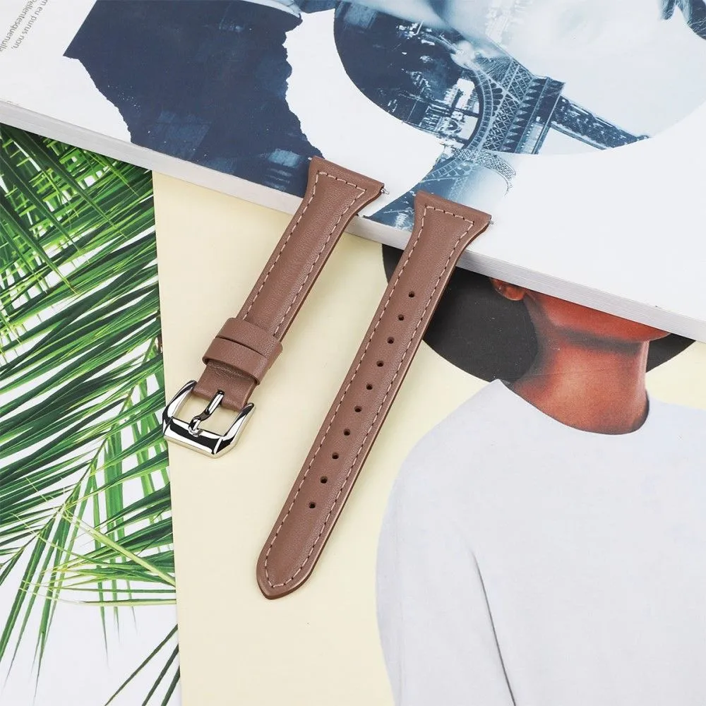 22mm Universal simple genuine leather watch strap with - Coffee