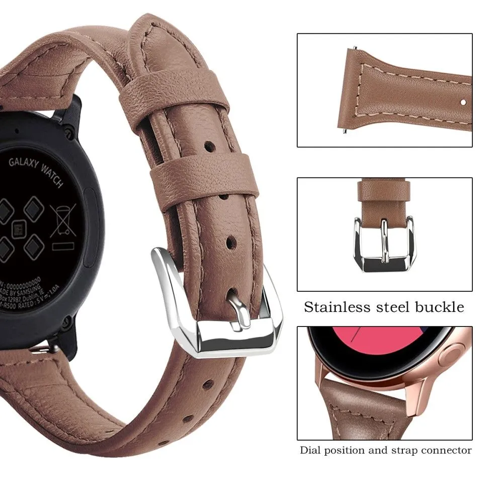 22mm Universal simple genuine leather watch strap with - Coffee