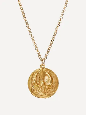 24kt gold-plated reader of the sea pendant necklace