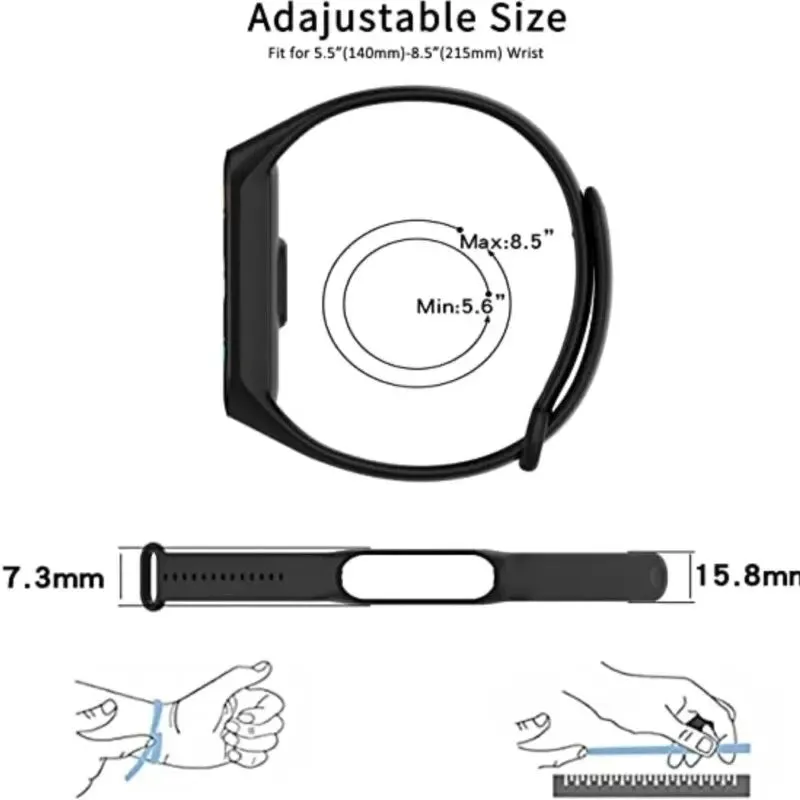 2pcs Silicone Watchband for Mi Band 7 6 5 4 3 Replacement Wristband for Xiaomi Mi Band Sport Strap for Smartwatch Accessories