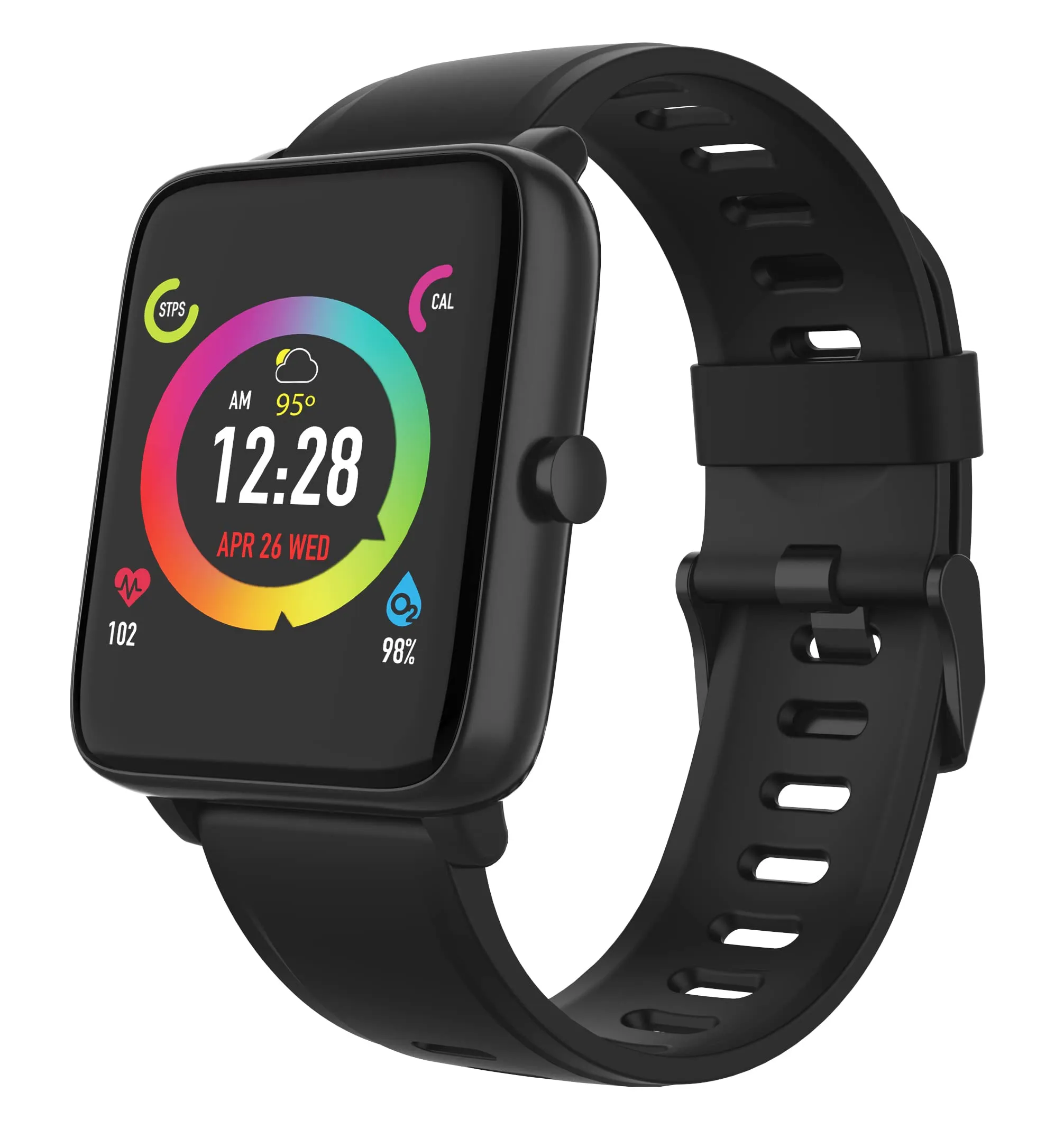 3Plus Smart Watch Built-in Fitness Tracker with Heart Rate and Blood Oxygen Monitor,Sleep Monitor Waterproof Smartwatch HD Color Touchscreen for Men Women Compatible with iPhone & Android Vibe Lite-Black