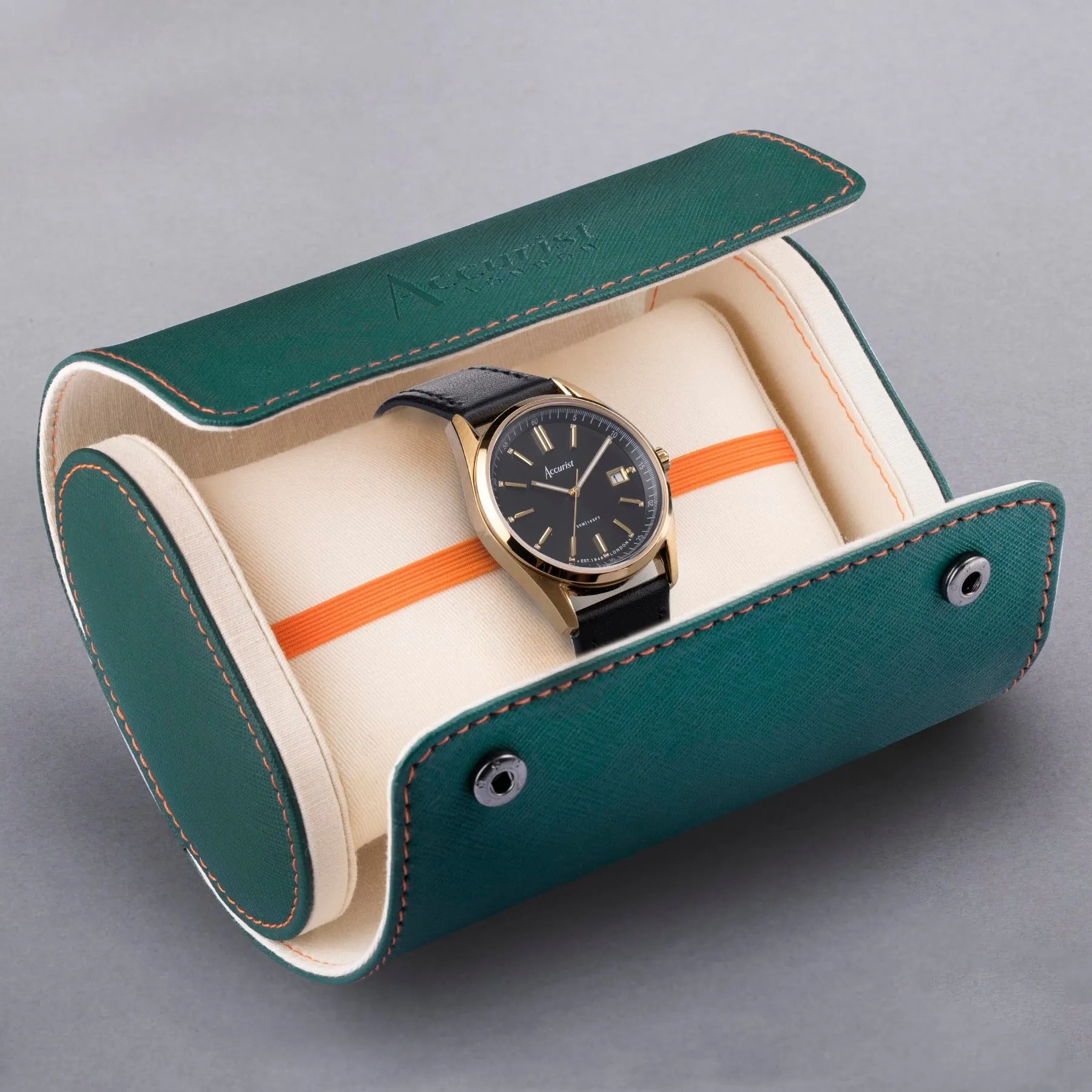 Accurist Ladies Black Leather Strap Watch