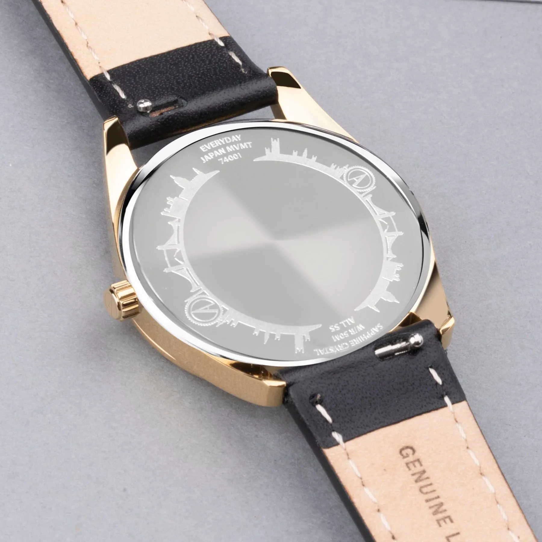 Accurist Ladies Black Leather Strap Watch