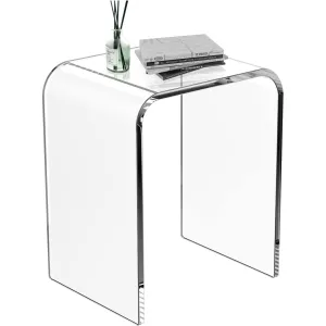Acrylic End Table, 16" L x 12" W x 18" H Transparent Small Side Table, Acrylic Side Table Clear Nightstand and Stool for Home Office