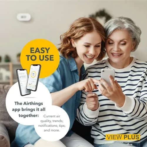 Airthings 2960 View Plus - Battery Powered Radon & Air Quality Monitor (PM, CO2, VOC, Humidity, Temp, Pressure)