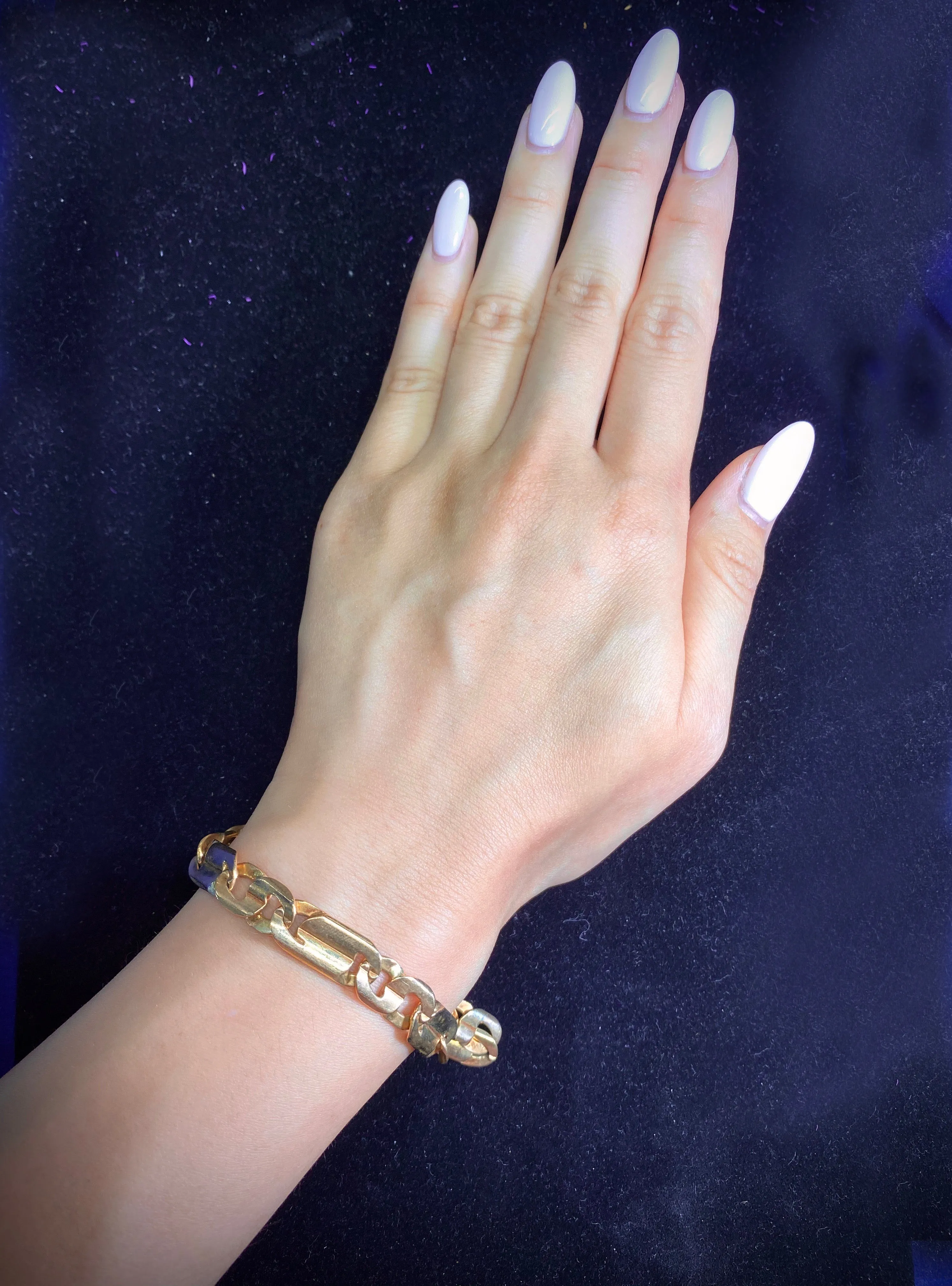 AJS Italian Design Vintage Solid Yellow Gold Chain Bracelet - $6K Appraisal Value! }