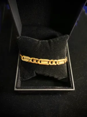 AJS Italian Design Vintage Solid Yellow Gold Chain Bracelet - $6K Appraisal Value! }