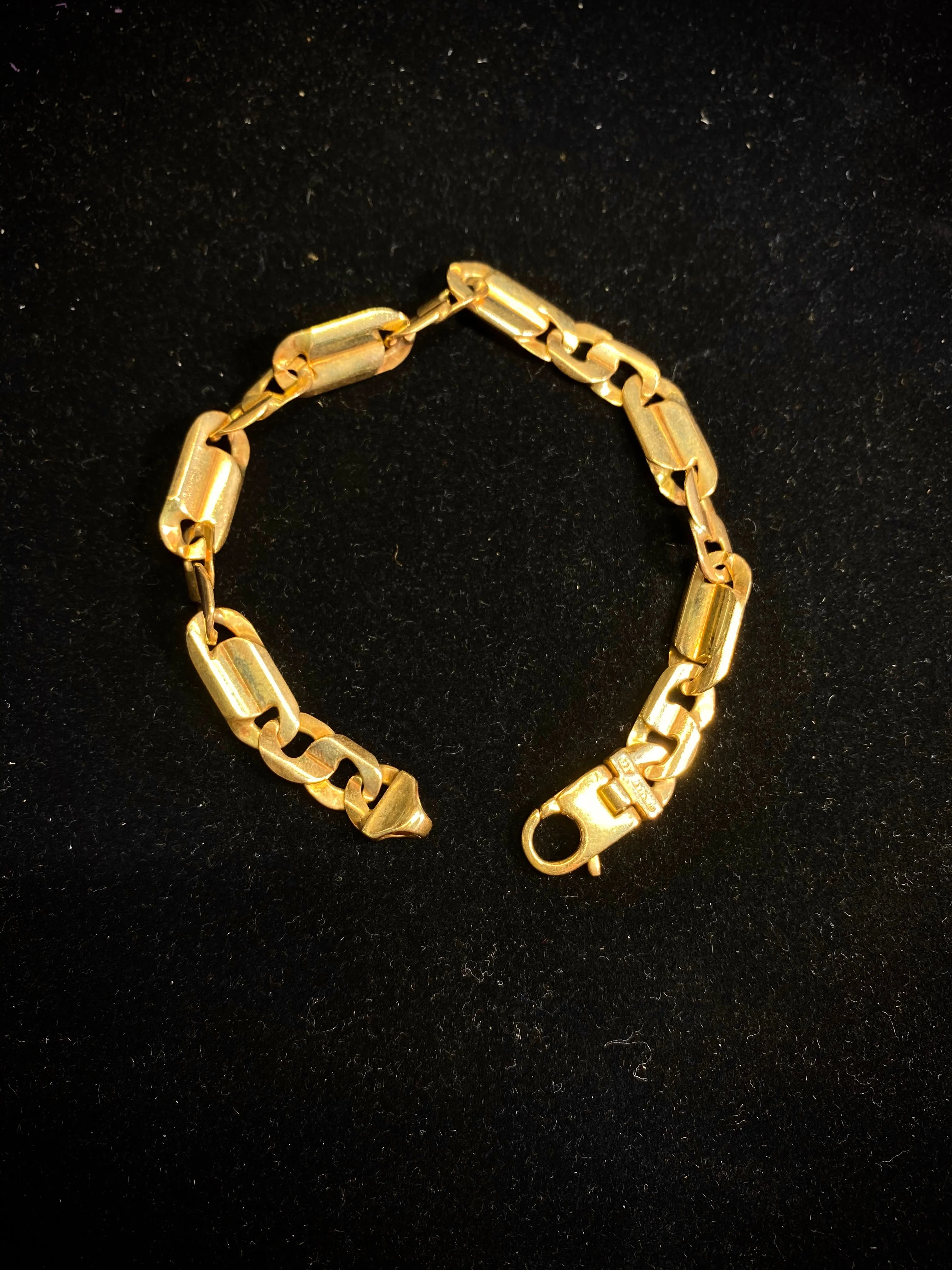 AJS Italian Design Vintage Solid Yellow Gold Chain Bracelet - $6K Appraisal Value! }