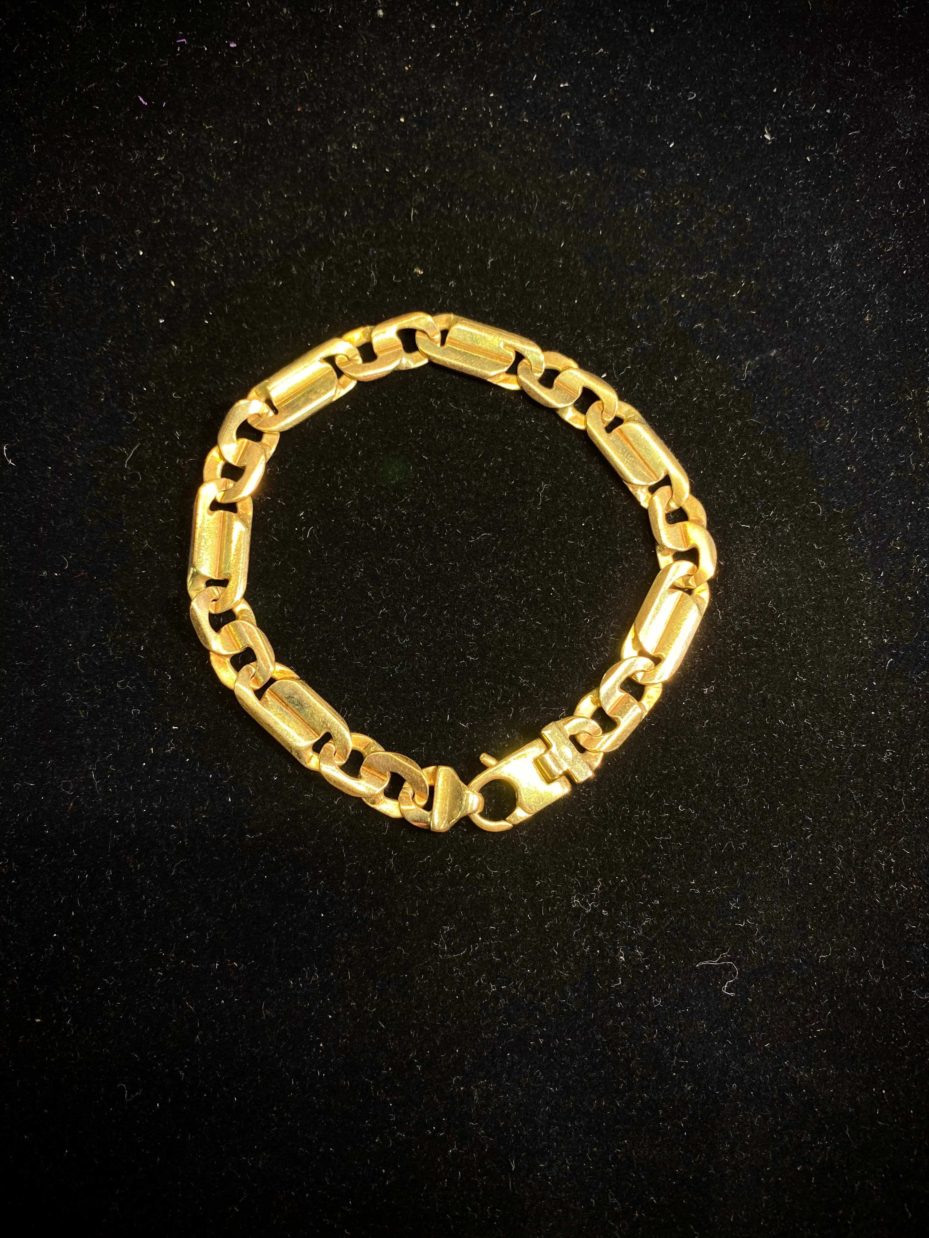 AJS Italian Design Vintage Solid Yellow Gold Chain Bracelet - $6K Appraisal Value! }