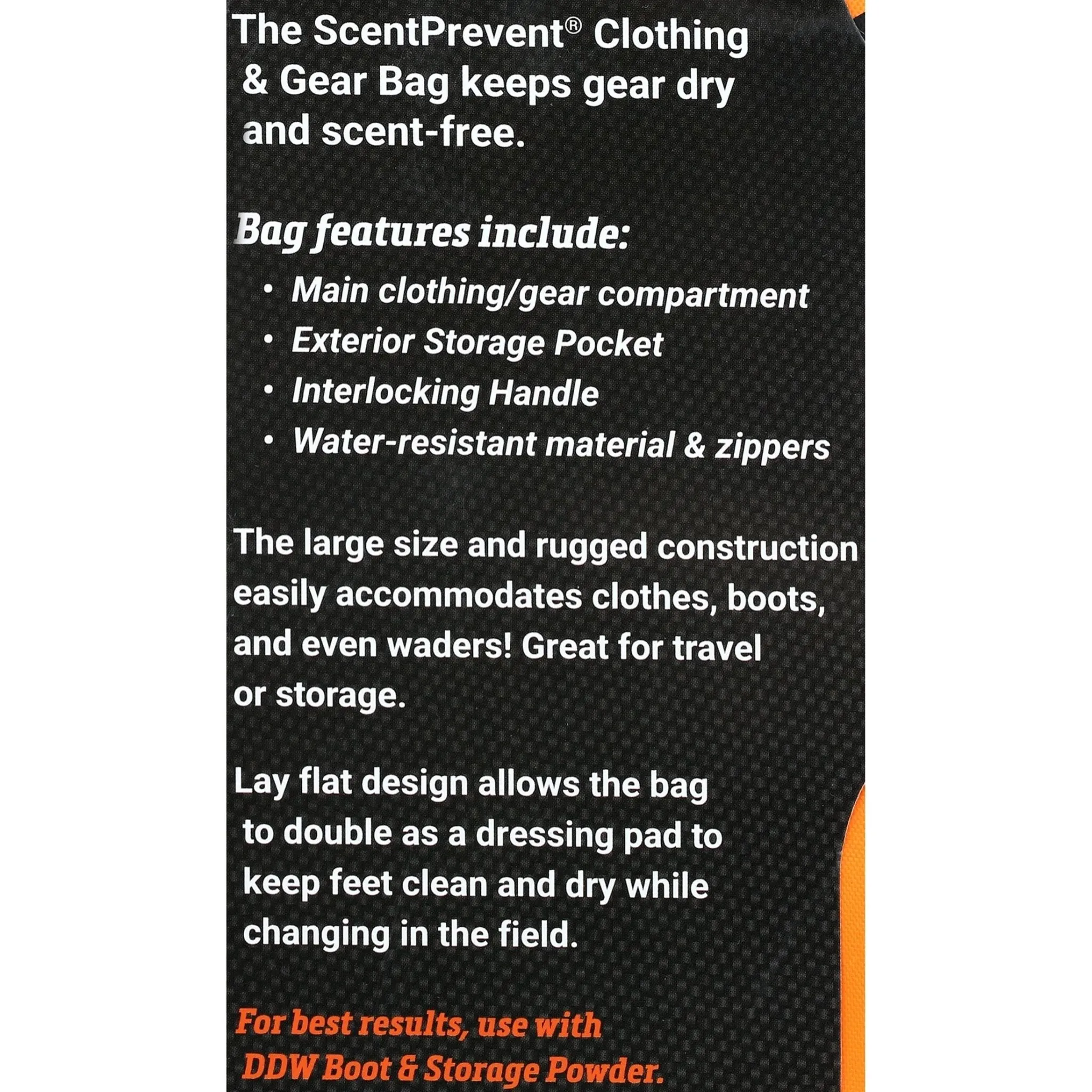  All Purpose Scent Prevent Bag - Orange, Water-Resistant, Rugged Material