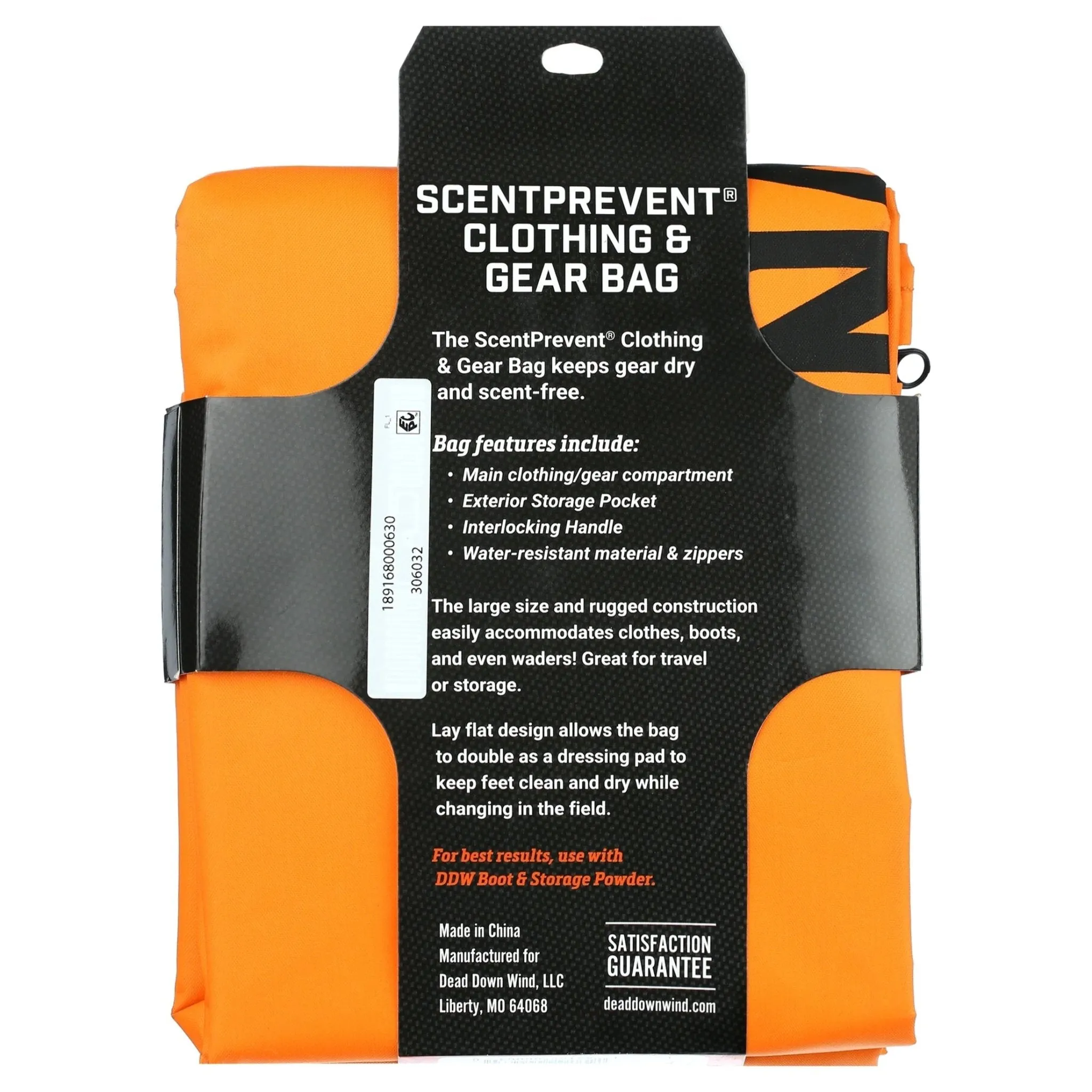  All Purpose Scent Prevent Bag - Orange, Water-Resistant, Rugged Material
