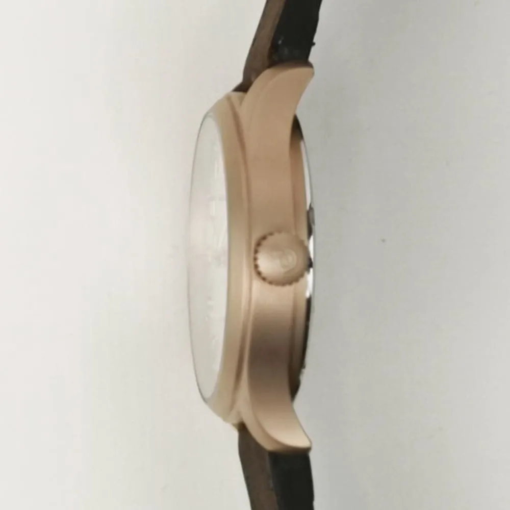 ARIES GOLD AUTOMATIC ESCALATE ROSE GOLD STAINLESS STEEL G 9017 RG-SRG BROWN LEATHER STRAP MEN'S WATCH