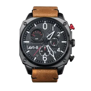AVI-8 Hawker Hunter Retrograde Chronograph Charcoal Ember Brown