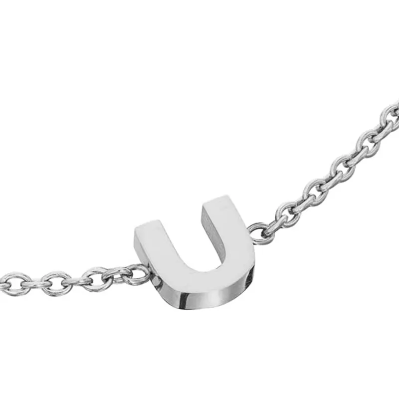 Birthstone & Little Luxe Letter Bracelet (Silver)