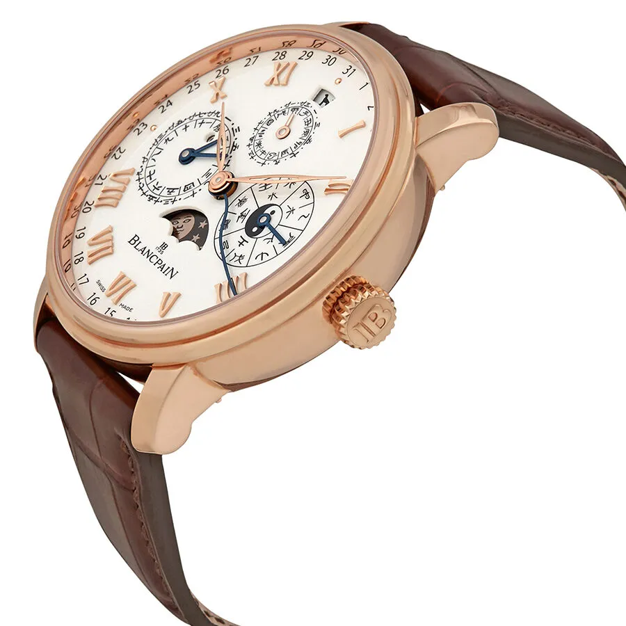 Blancpain Villeret Perpetual Calendar Moonphase Traditionnel Chinese Calendar 18K Rose Gold Automatic Men's Watch 0888-3631-55B