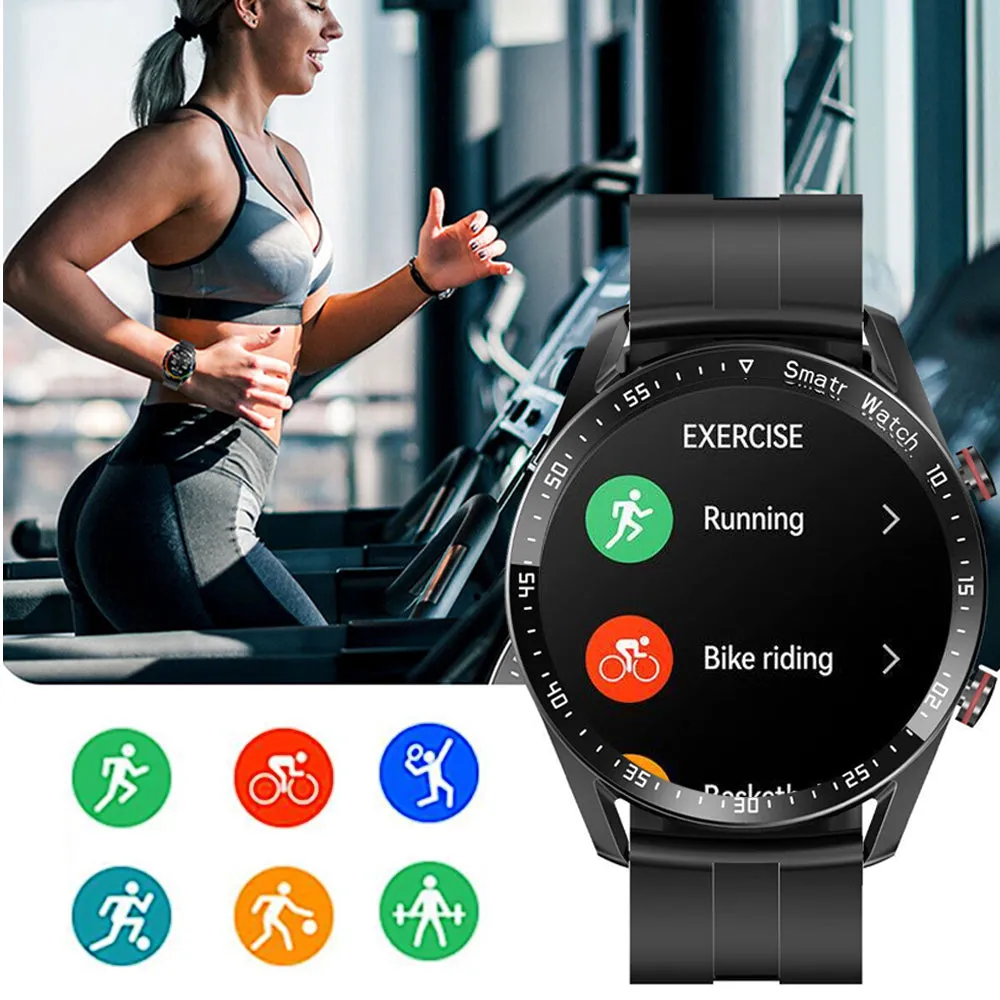 Bluetooth Sleep ECG Monitoring Smart Watch Smart Activity Fitness Tracker Black
