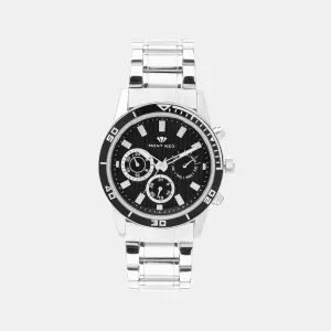 Bold Black Chronograph Men Stainless Steel Watch 1036C-M1404