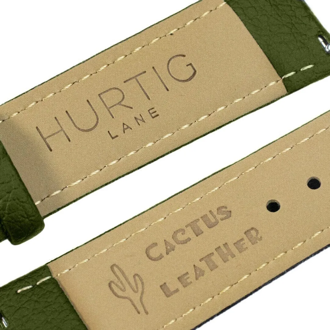 Cactus Leather Watch Strap - Green & Gold