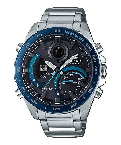 CASIO Edifice Blue and Black Quartz Men's Watch ECB-900DB-1BER