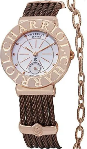 Charriol St30Cp1563007 St Tropez Analog Display Swiss Quartz Brown Watch