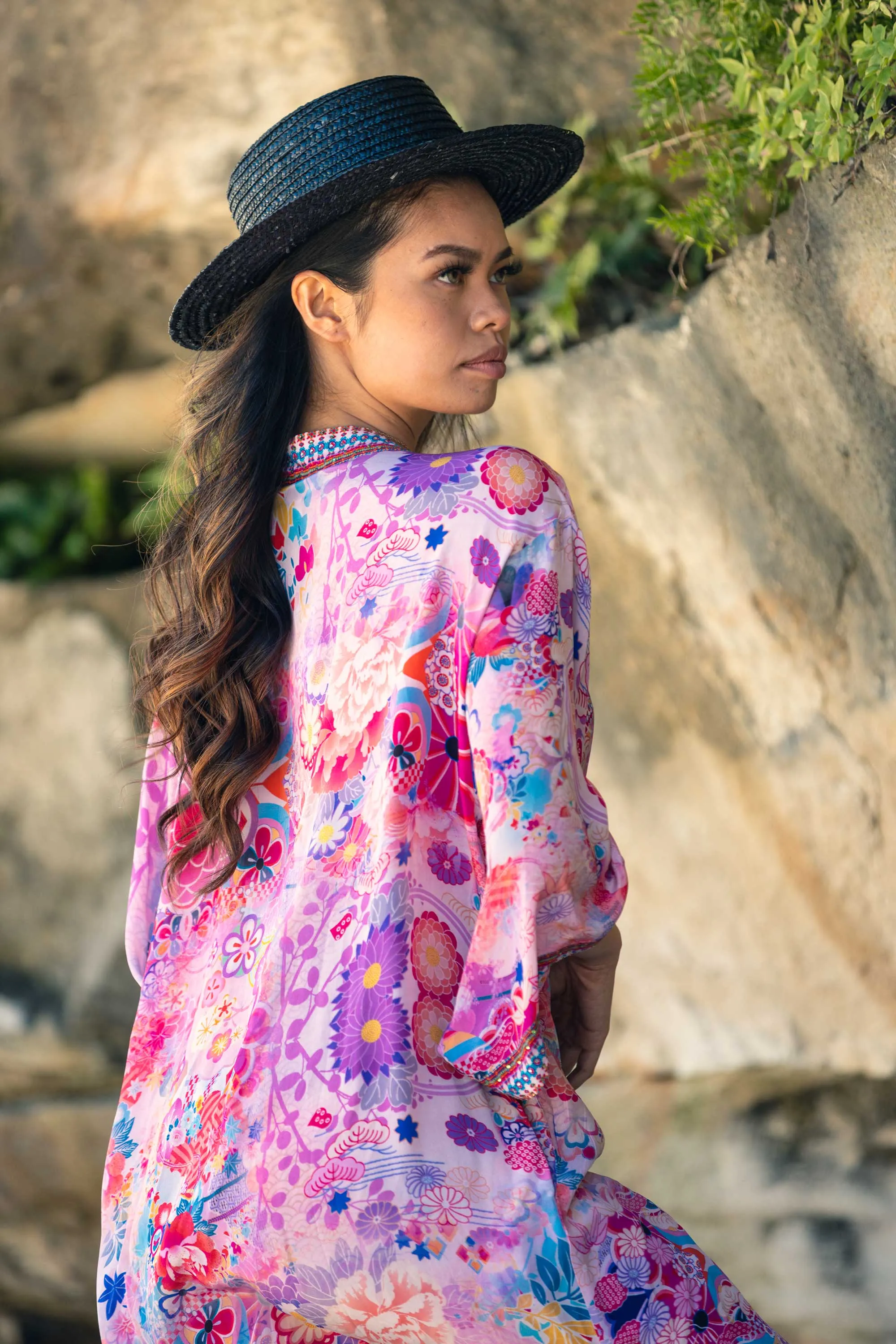 CHERRY BLOSSOM - KIMONO SHRUG LONG