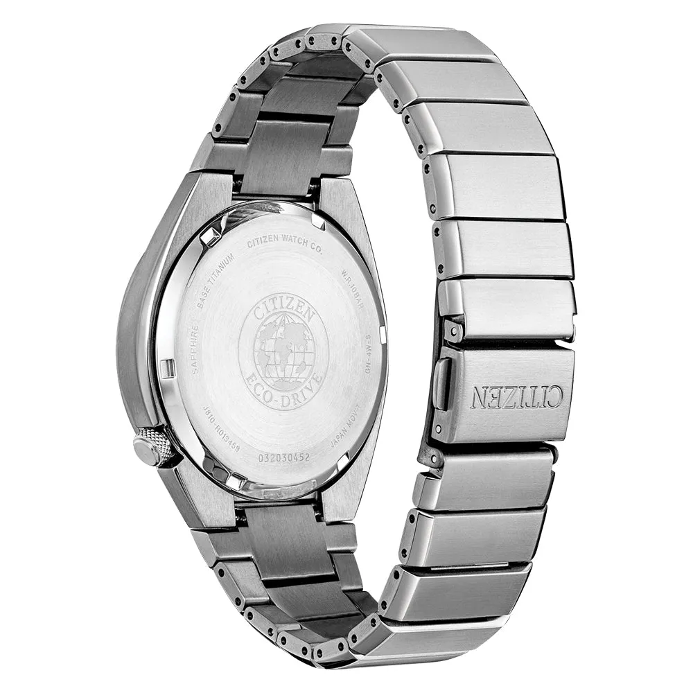 Citizen Mens Eco-Drive Super Titanium Armor Black Dial Gray Band Quartz Watch - AW1660-51H