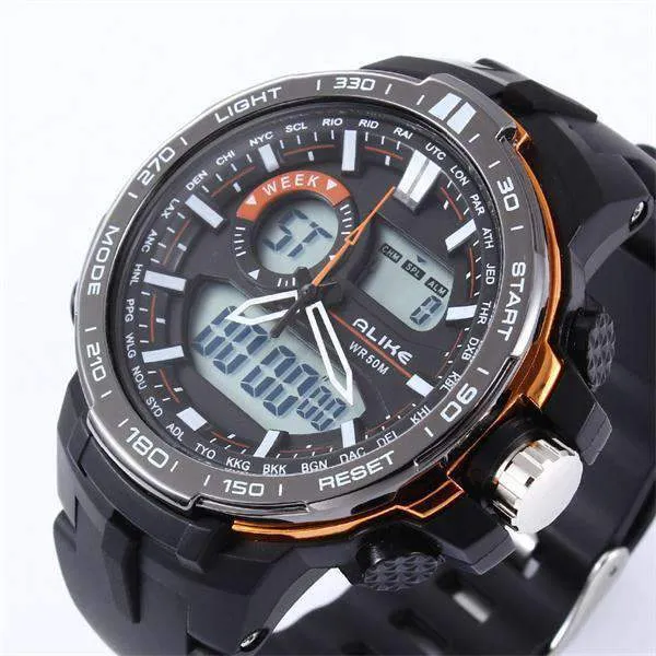 Digital Military Watch With Dual Display