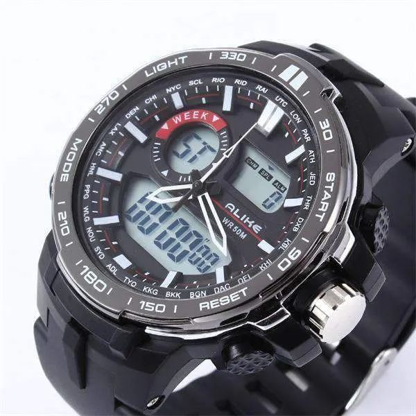 Digital Military Watch With Dual Display