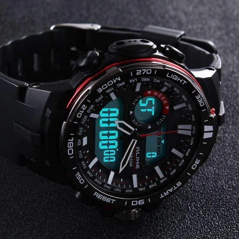 Digital Military Watch With Dual Display
