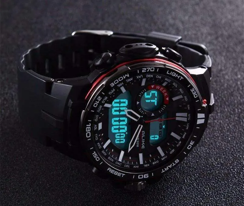 Digital Military Watch With Dual Display