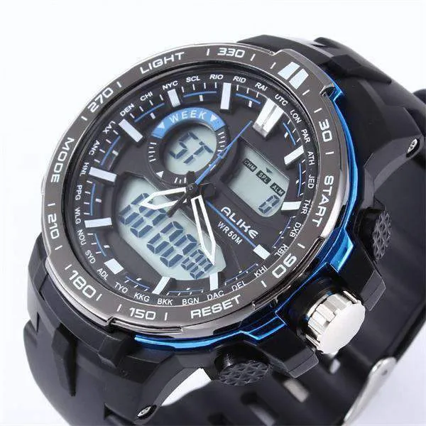 Digital Military Watch With Dual Display