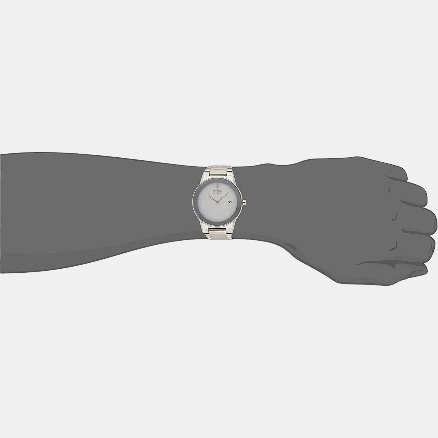 Eco-Drive Men's Silver Analog Stainless Steel Watch AU1060-51A