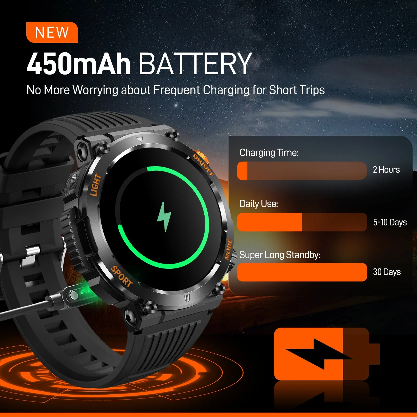 EIGIIS Military Smart Watch for Men with Flashlight (Make/Answer Call), 2024 New Digital Smartwatch with 1.46’’ HD Fitness Tracker 110  Sports Modes Step Counter Waterproof  Watch for iPhone Android