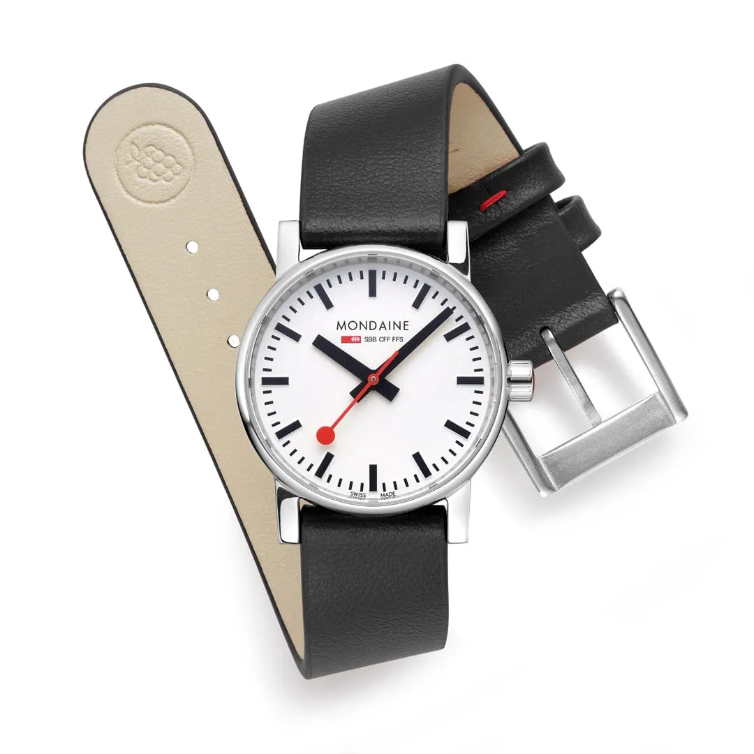 evo2, Black vegan grape leather, 30 mm
